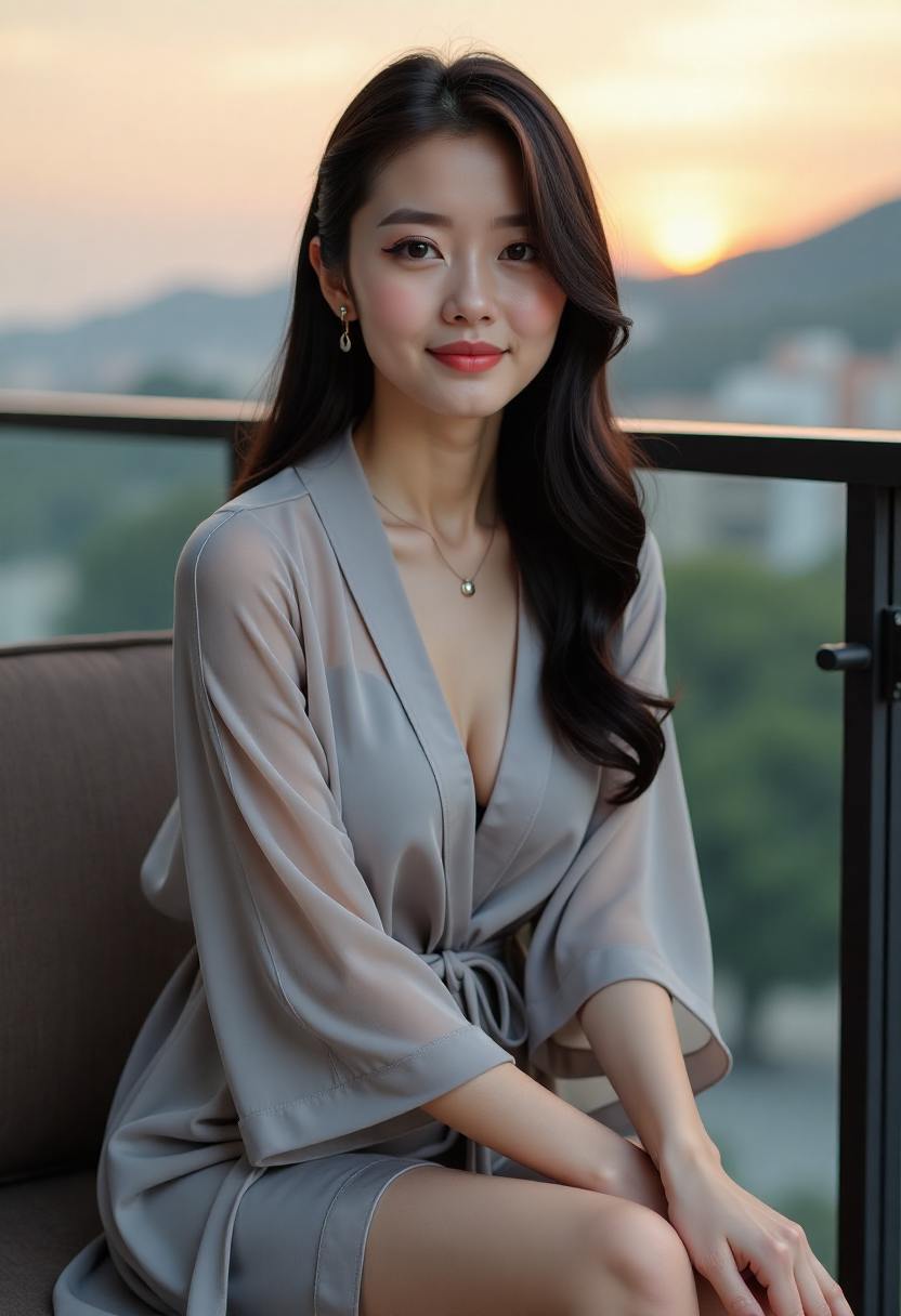 修理厂零件架对着海边天色